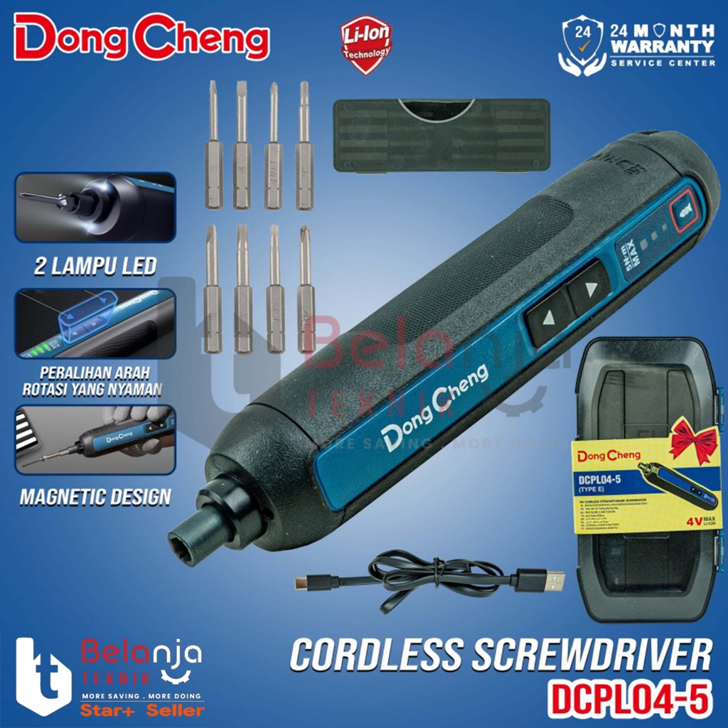 Jual Dongcheng Screwdriver Cordless DCPL04-5 Mesin Bor Obeng 5MM 4V 2AH ...