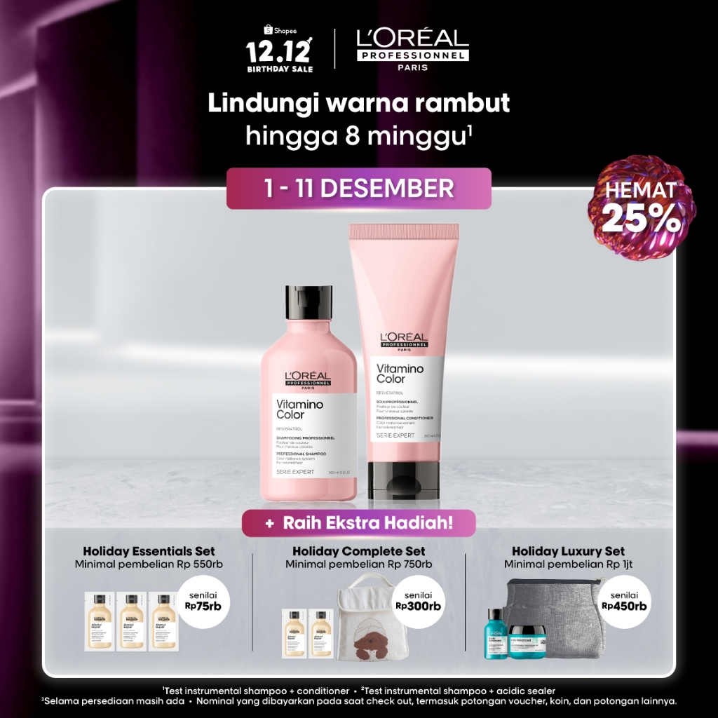 Jual Vitamino Color Shampoo + Conditioner Rambut Berwarna by L'Oreal