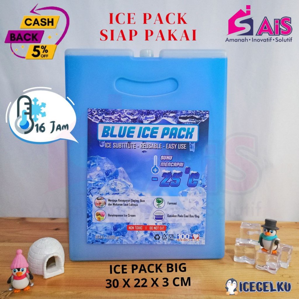 Jual ICEGELKU ICE PACK BIG 30x22cm ICE PACK SIAP PAKAI ICE GEL PACK ...