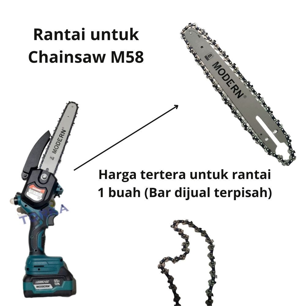 Jual Rantai Chainsaw MODERN M58 Rantai Chainsaw 8 inch 22 mata | Shopee ...