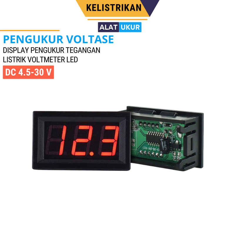 Jual VOLT METER DIGITAL LED DISPLAY PENGUKUR TEGANGAN LISTRIK DC 4.530