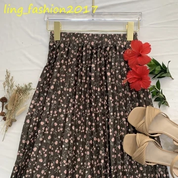 Rok Plisket Wanita Korean Style Rok Plisket Payung Motif Bunga Hyget Premium Rok Plisket Daisy