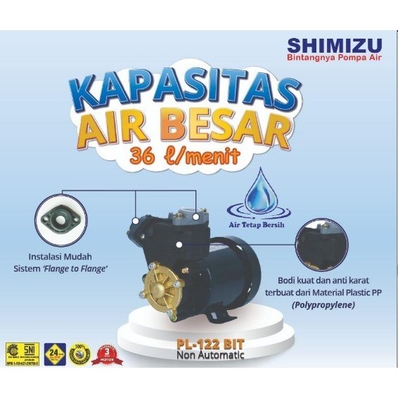 Jual POMPA AIR SHIMIZU PL-122BIT NON OTOMATIS PL 122 BIT | Shopee Indonesia