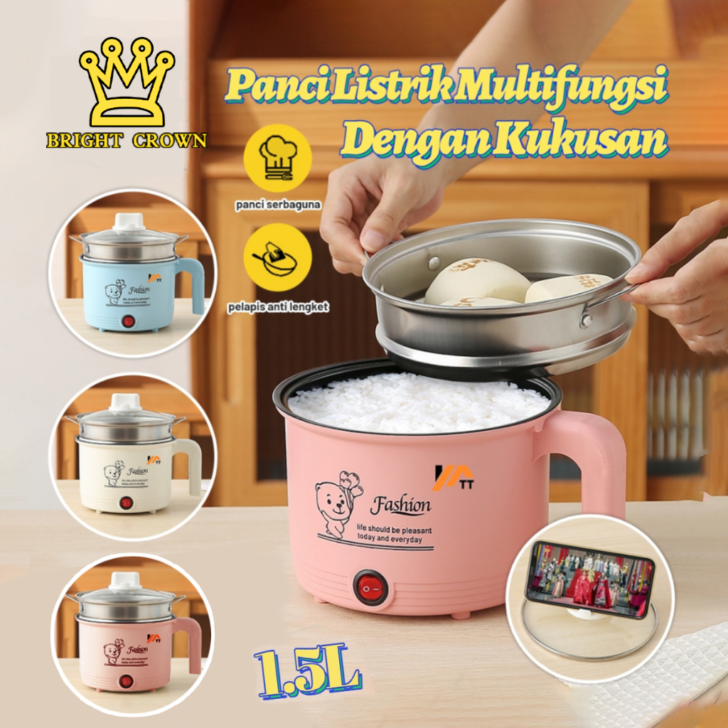 Jual Bright Crown Panci Listrik Serbaguna Free Kukusan / Mini Rice