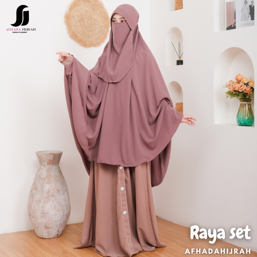 Jual Gamis syari jilbab cadar Raya wolfis fortaleza baju set hijab