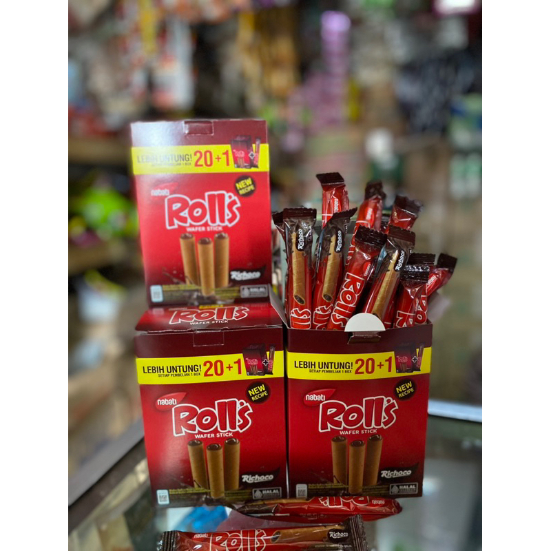 Jual PROMO Nabati Richeese Rolls Coklat 1 Box isi 20 pcs | Shopee Indonesia