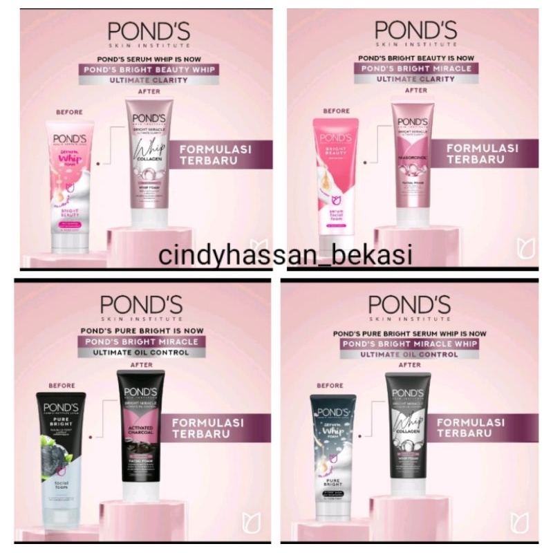 Jual Ponds Facial Foam Bright Beauty,pure Bright, Whip Foam 100g ...