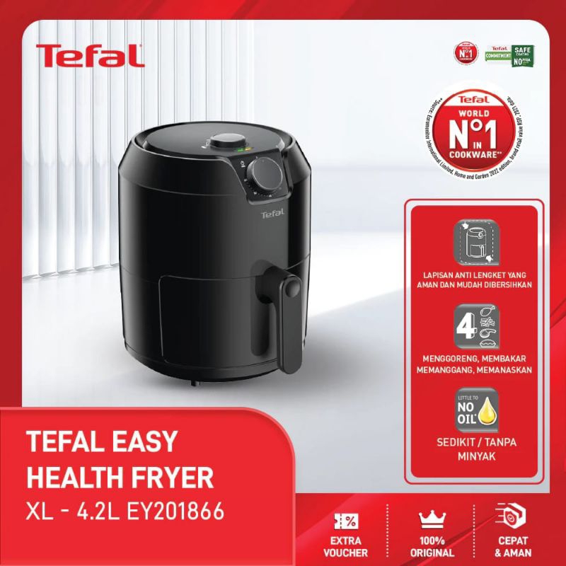 Jual Tefal Easy Fry Classic Health Air Fryer XL 4.2L EY201866 | Shopee ...