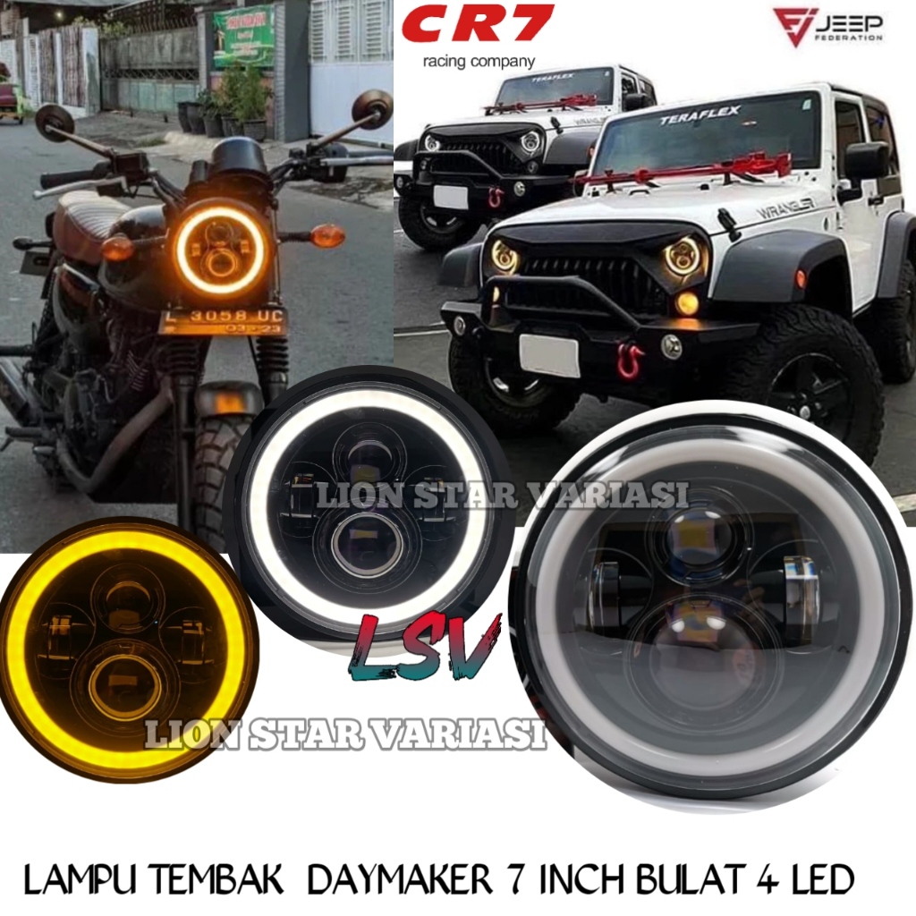 Jual Lampu Depan Daymaker Bulat Led Inch Lampu Projector Daymaker Harley Inch Jeep Led Hi