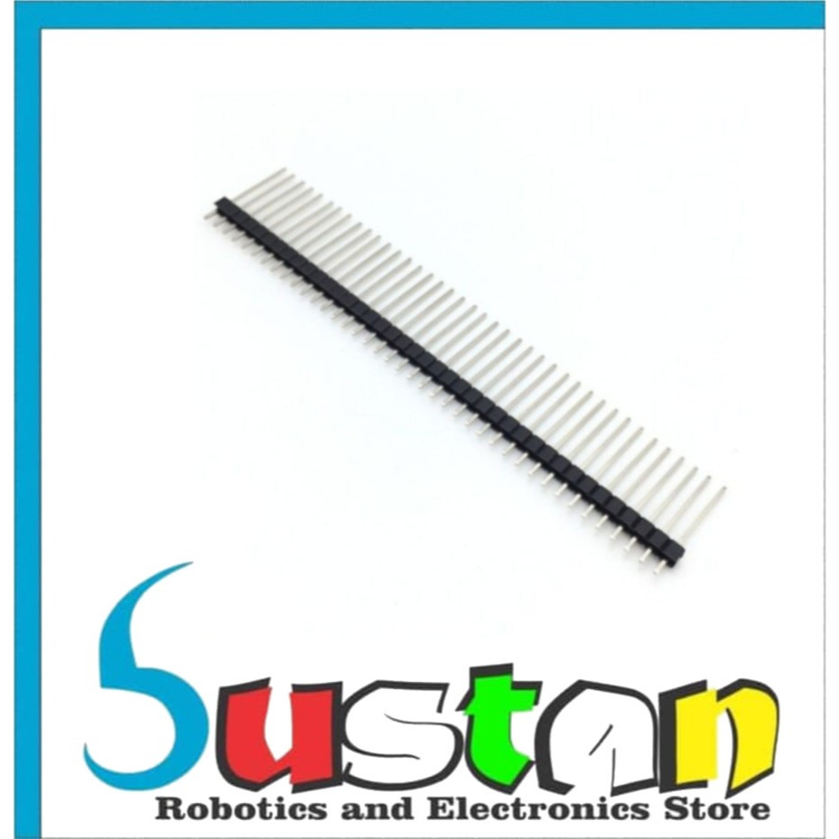 E-Simpo 20pcs 2.54mm Male Pin Header - 1x40P Single Row Straight Connector, 2.5mm Plastic Height