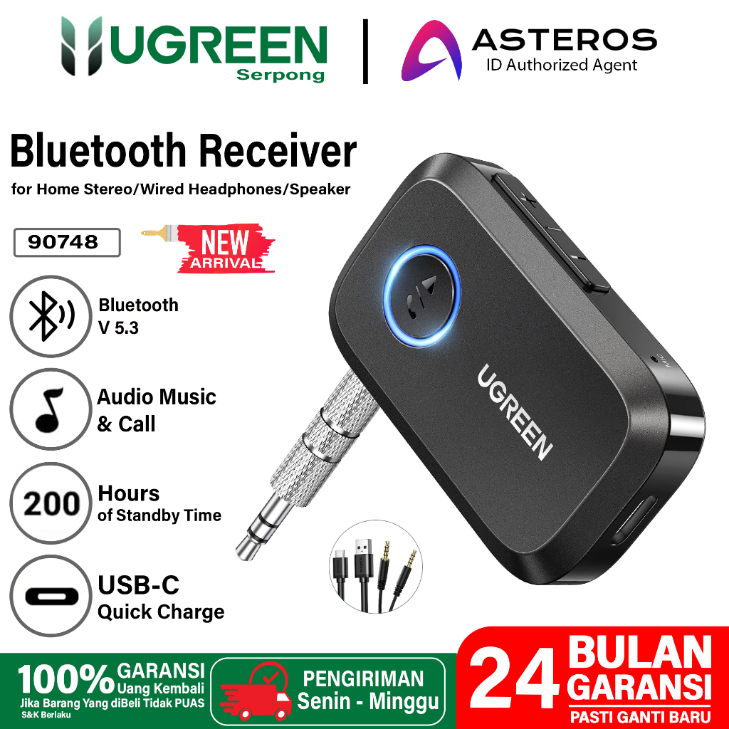 Jual UGREEN Car Bluetooth Receiver Aux 3.5mm Wireless Audio Receiver