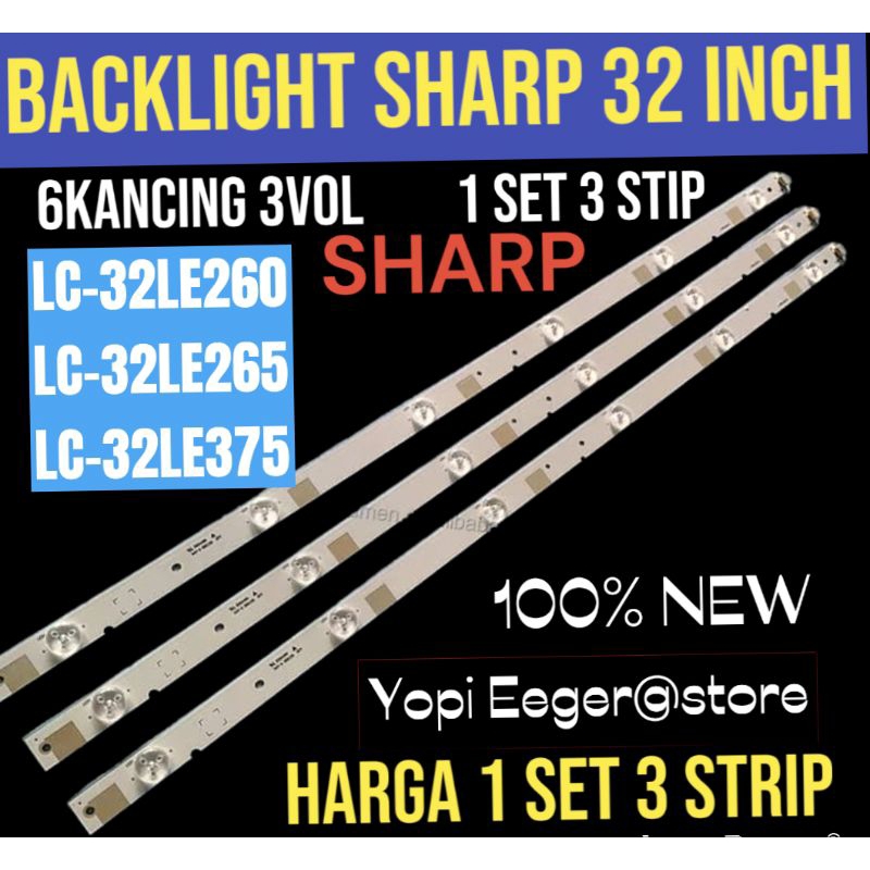 Jual BACKLIGHT TV LCD LED SHARP 32 INCH LC 32LE260 LC 32LE265 LC ...