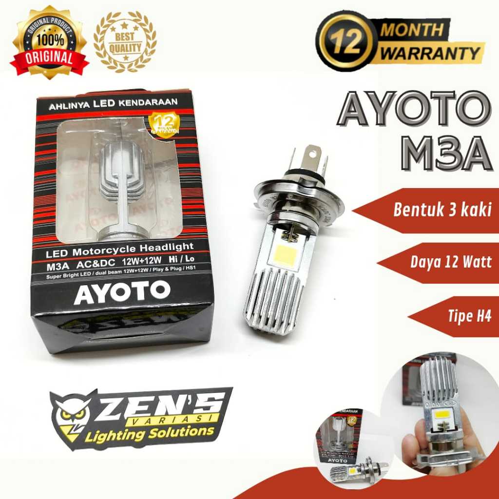 Jual Lampu Led Motor Utama Ayoto Soket H M A Pnp Vixion Hi Lo Sisi Ac