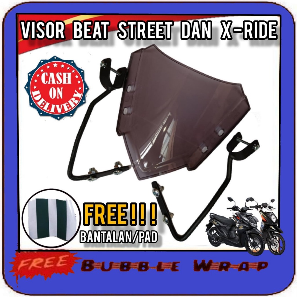 Jual Visor xride x ride 115 125 Windshield beat street new plus dudukan