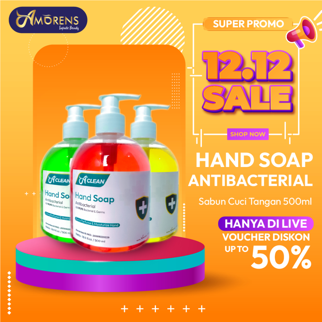 Jual AMORENS Sabun Cuci Tangan / Hand Soap Anti Bacterial 500ml ...