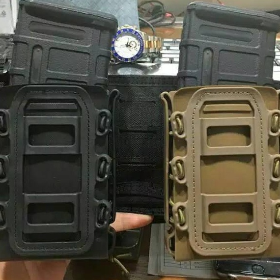 thumbnail image 2 of MOLLE Magazine Pouch - Holds 5.56, 7.62, Or 9mm Mags, Tactical Dump Pouch For Vest/Belt 2 of 13