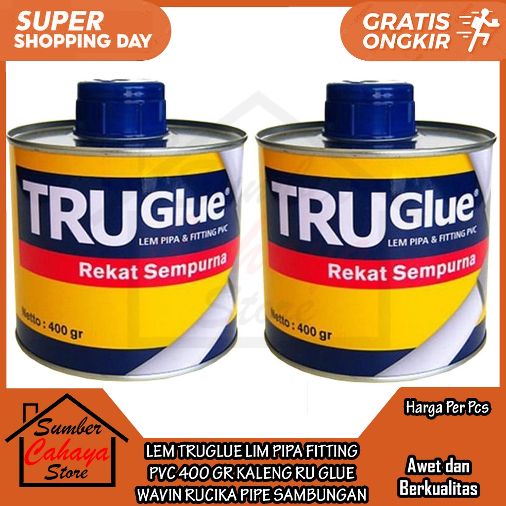 Jual RUCIKA RUGLUE KALENG 400 GR LEM PIPA FITTING PVC PEREKAT PRALON ...