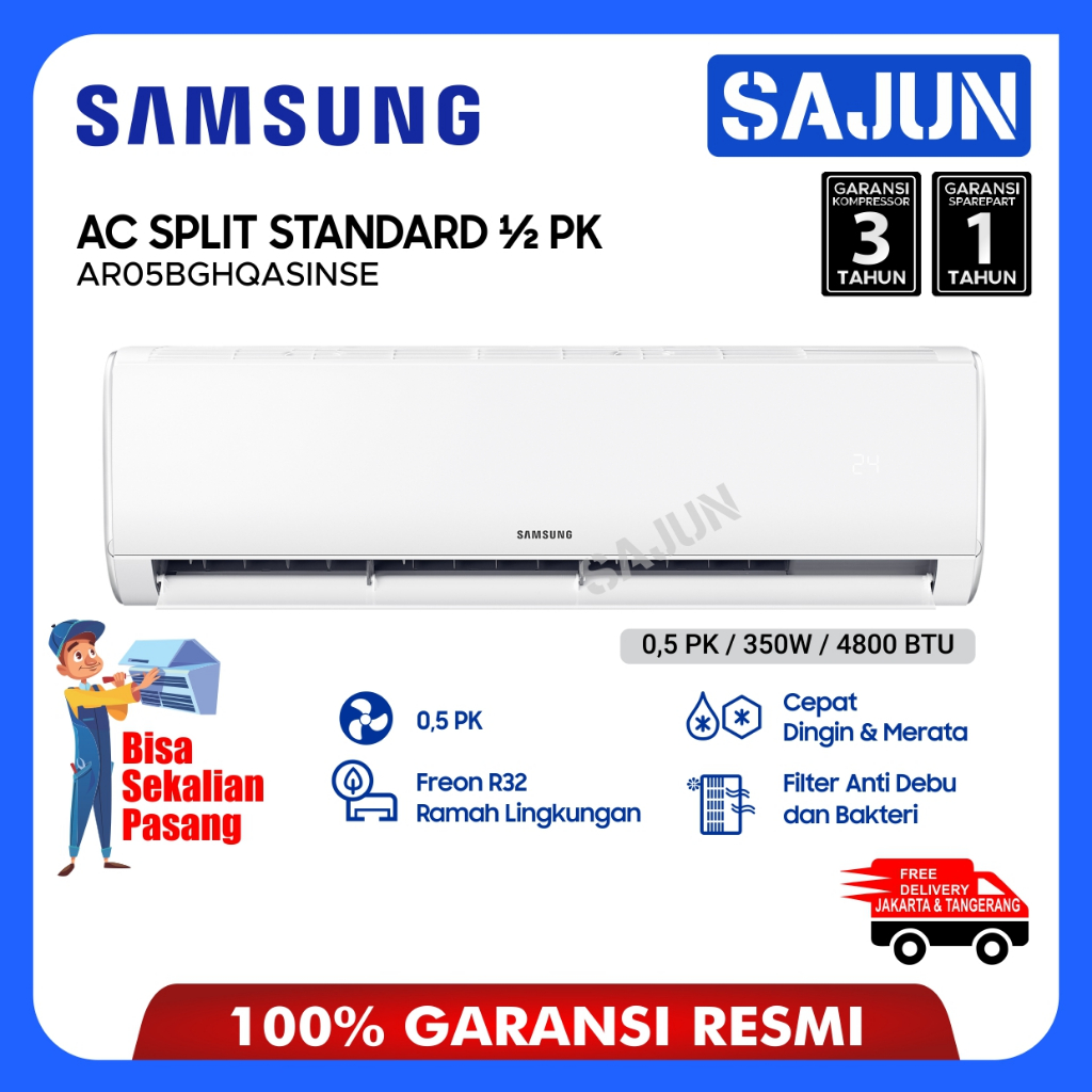 samsung ar05tghqasinse wall mount ac split 0.5 pk