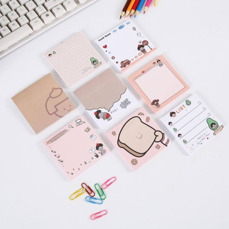 Jual Tempelan Kertas Sticky Notes Lucu Motif Kartun Lucu Sticky Notes ...