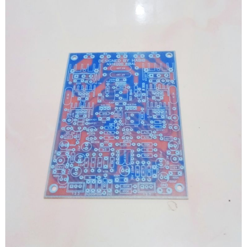 Jual PCB Power Amplifier Builtup NX14000 Input Balance FR4 Design By