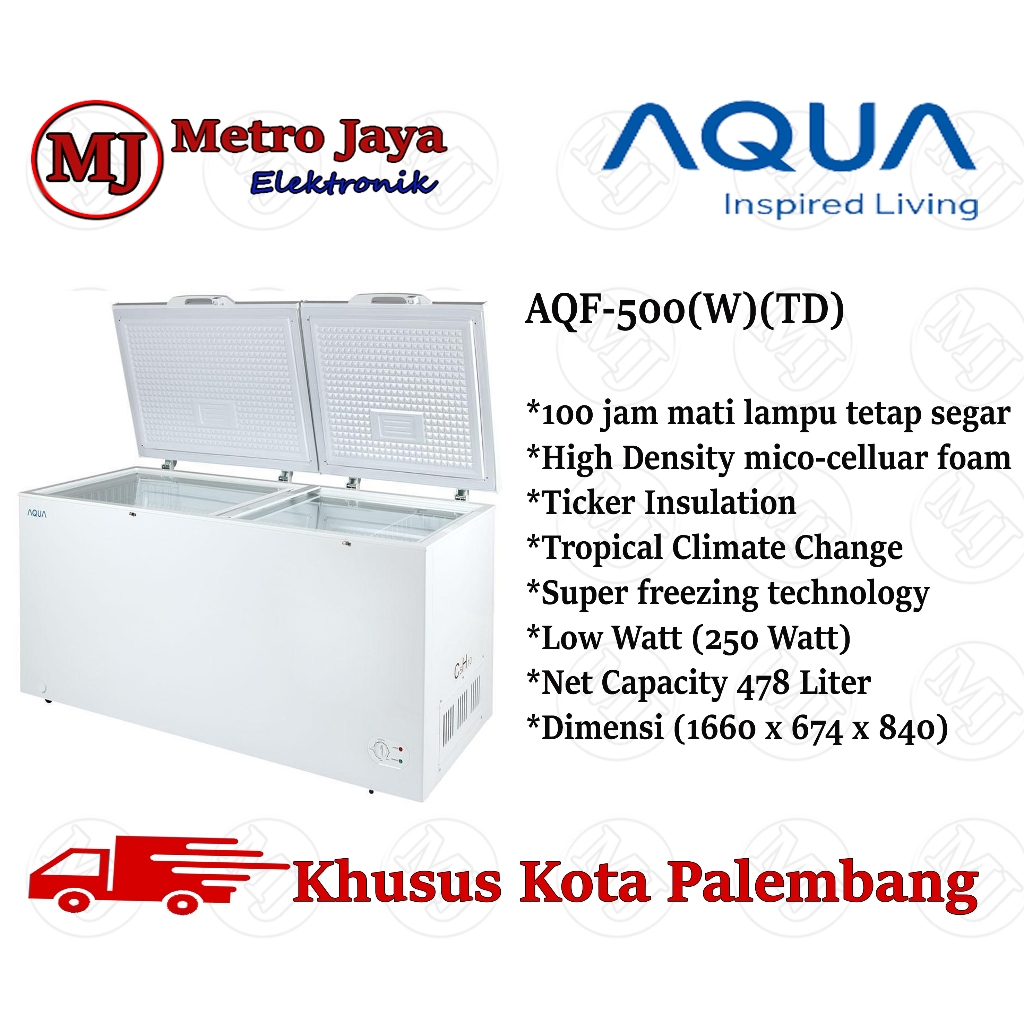 Jual Chest Freezer Aqua Aqf W Liter Aqf W Freezer Box Aqua Shopee Indonesia