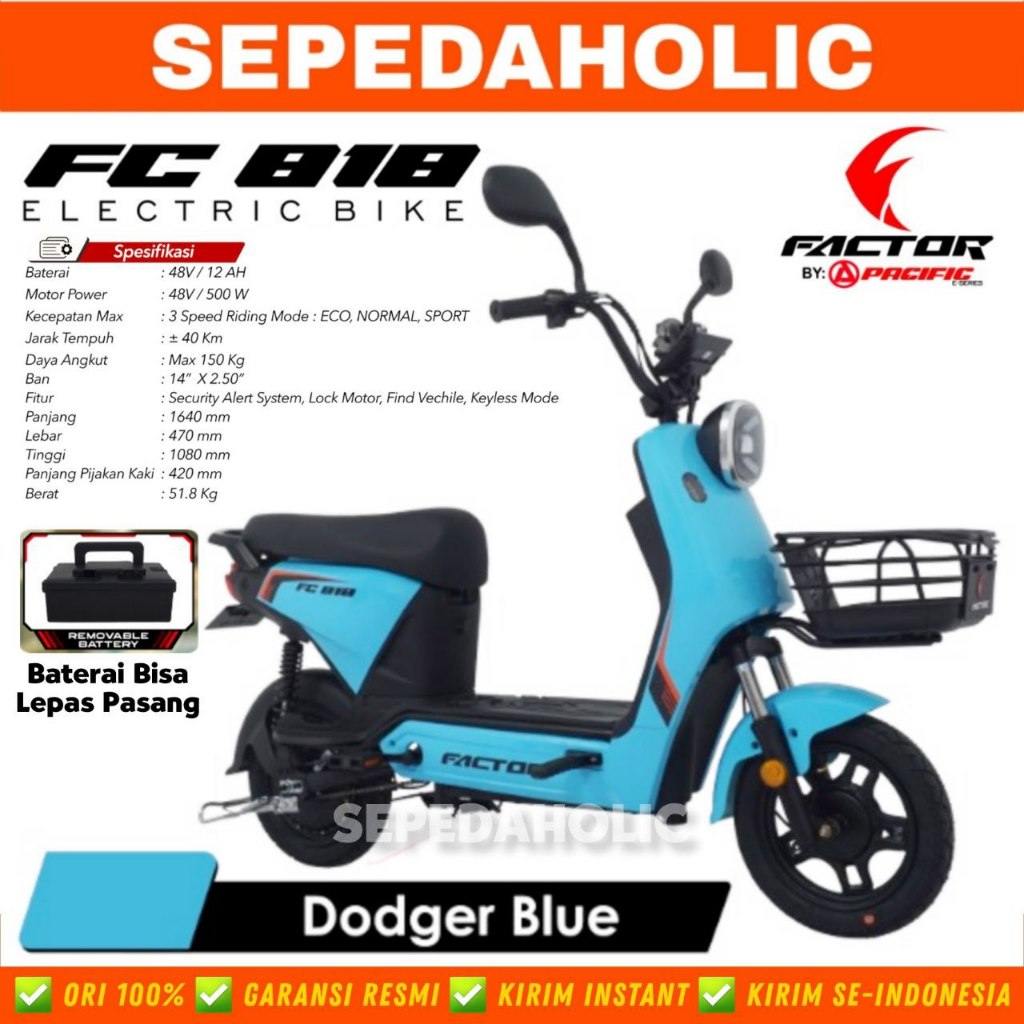 Jual Sepeda Listrik FACTOR FC 818 BY PACIFIC 500 Watt Electric E Bike ...