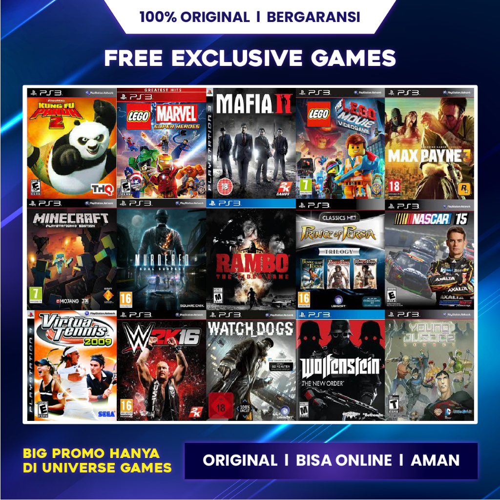 Jual PS3 Slim All Variant Second Bundle Stick Hdd 1Tb / 500Gb / 320Gb ...