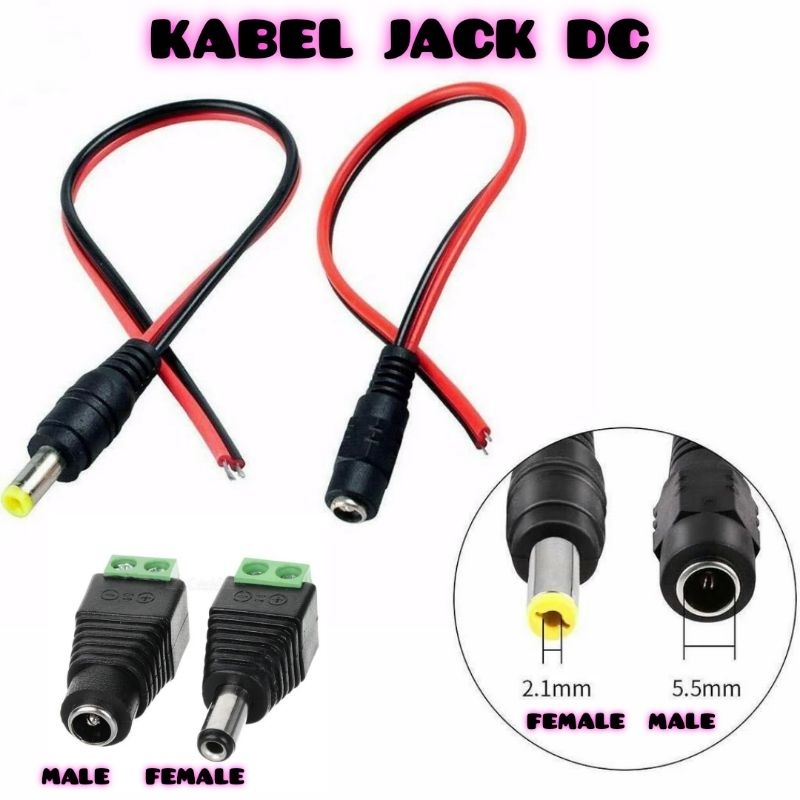 Jual KABEL JACK DC MALE FEMALE ADAPTOR 12V | Shopee Indonesia