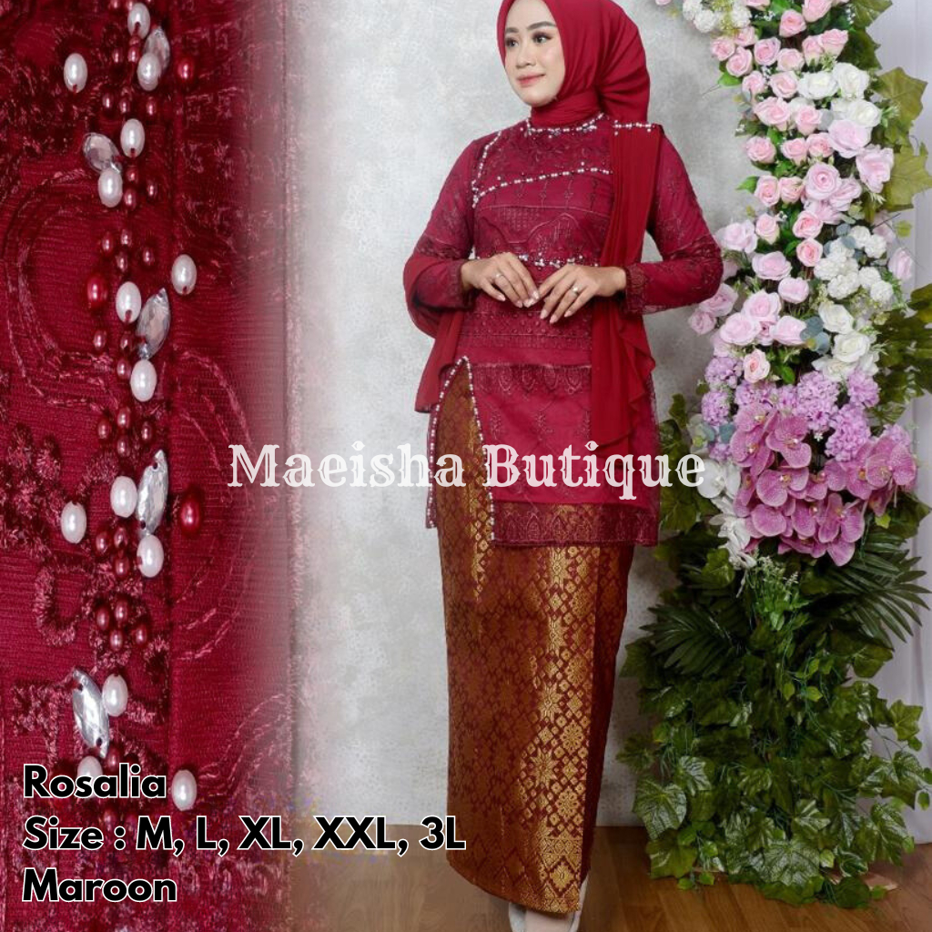 Jual Setelan Kebaya Rosalia Selendang Free Hijab Kebaya Wisuda Modern