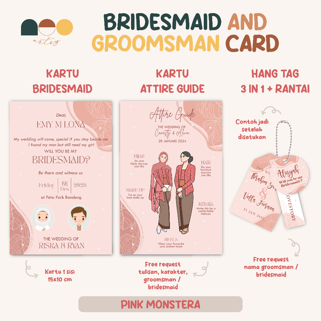 Jual Bridesmaid Card / Kartu Bridesmaid / Hangtag Bridesmaid | Shopee ...