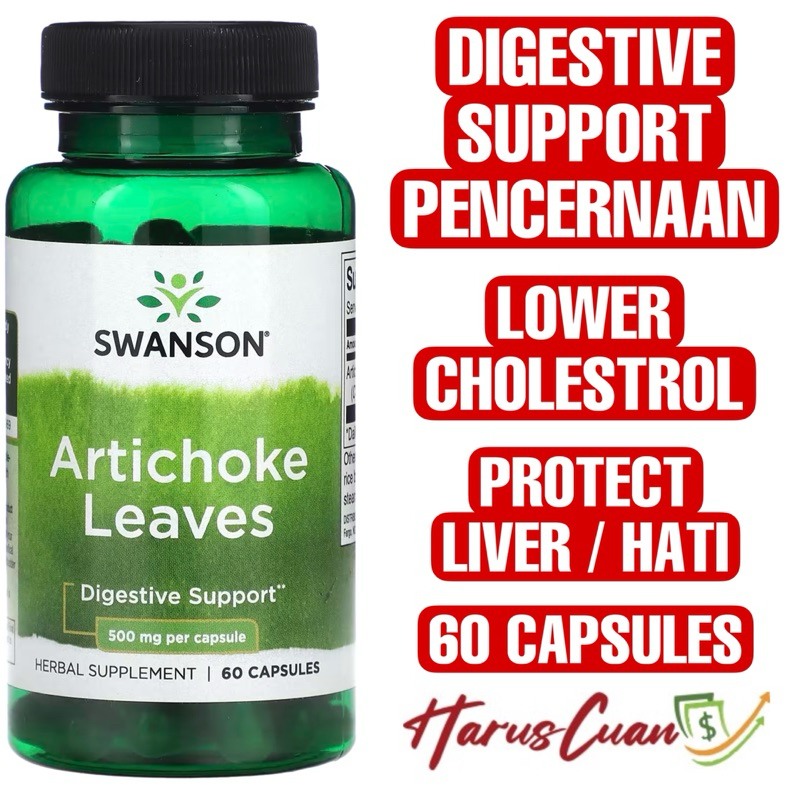 Jual Swanson Daun Artichoke Leaves 500 mg 60 Capsules Digestive Support