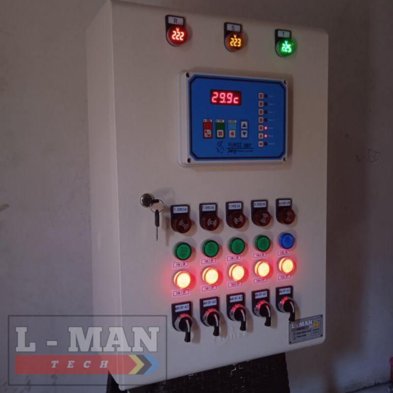 Jual Panel Blower 3 Phase 4 Blower dan Coolingpad Controler Punos 207 ...