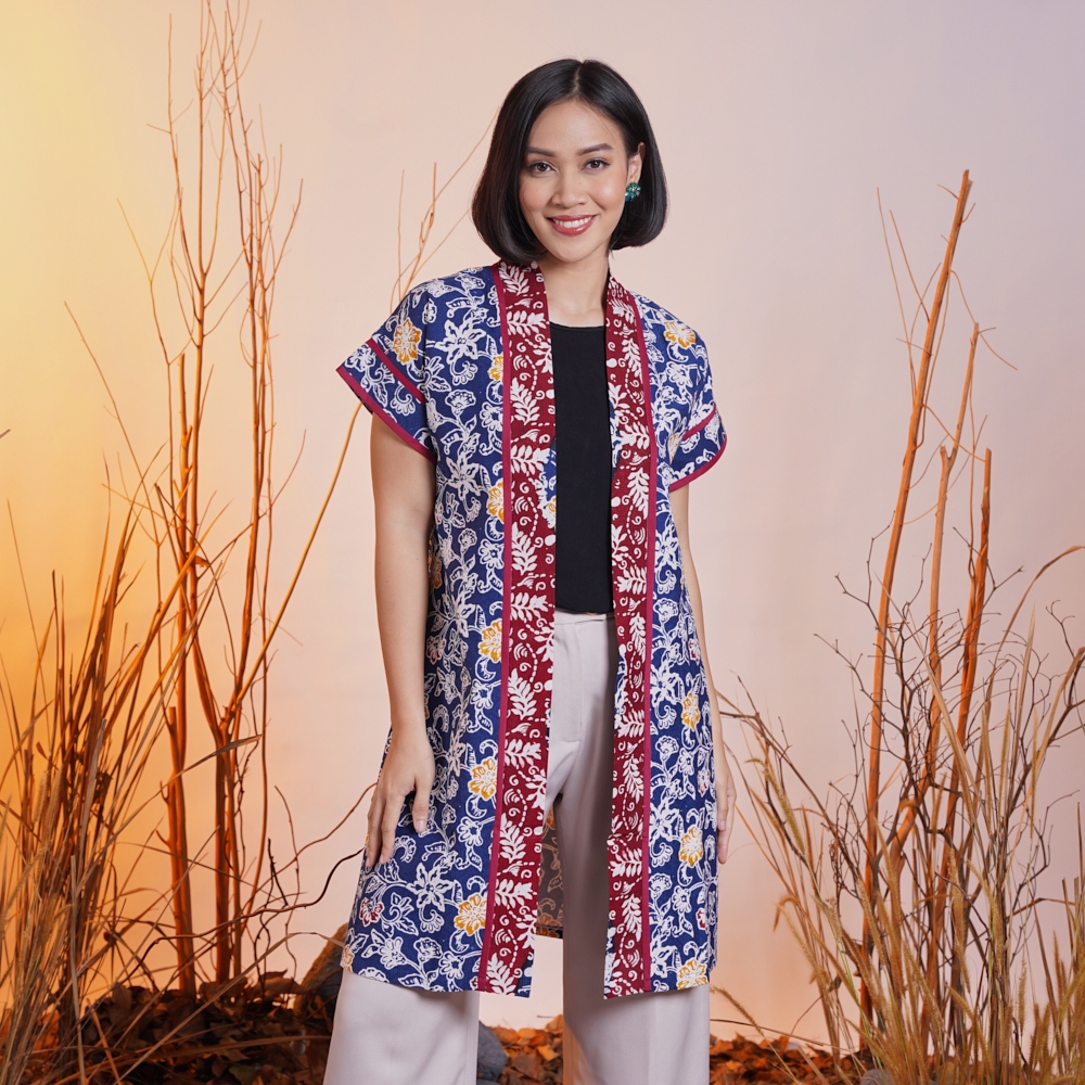 Jual Nona Rara Outer Straight Dobi Cirebon T Baju Kerja Blouse Batik Modern Shopee