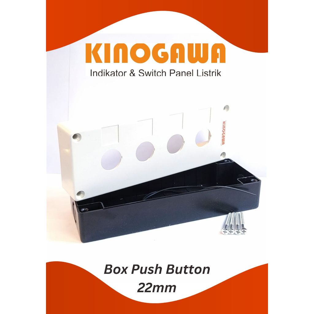 Jual KINOGAWA Control Box Push Button 22mm 4 Lubang Saklar Tekan Tombol ...