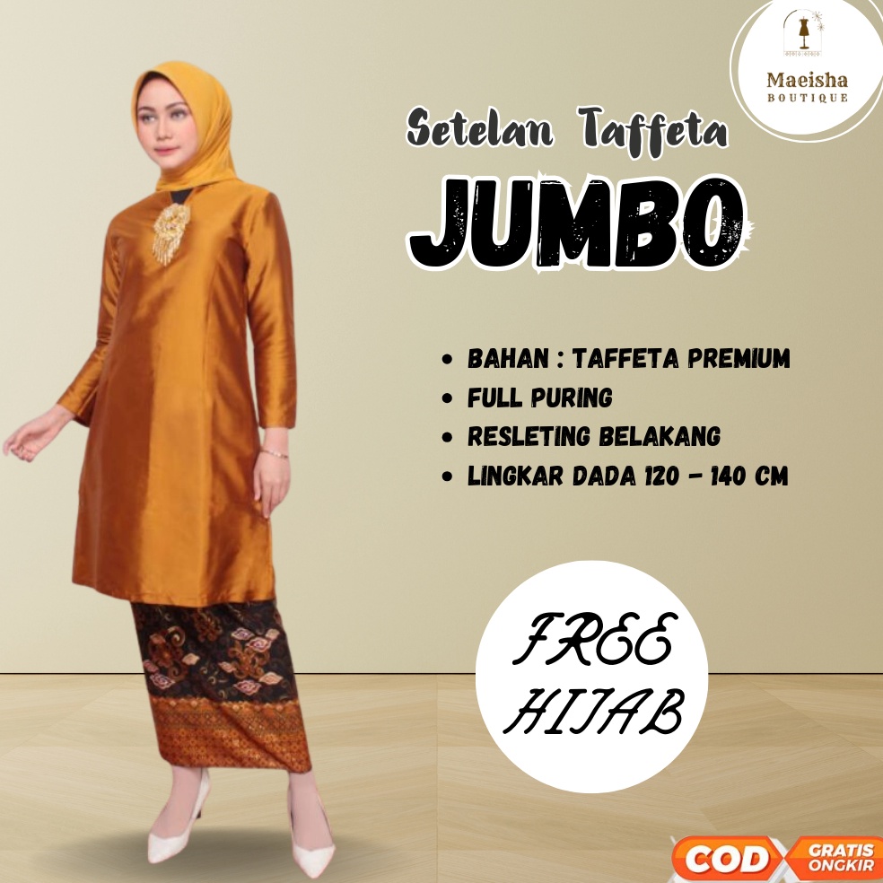 Jual Modeltipe Gjk400 Setelan Baju Kurung Tafetta Jumbo Free Hijab