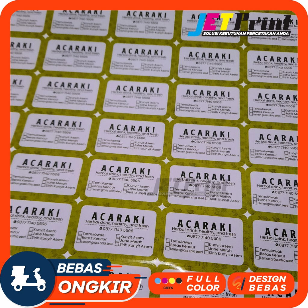 Jual Cetak Stiker Label Vinil Vinyl A3+ Tanpa Cutting Tanpa Laminasi ...