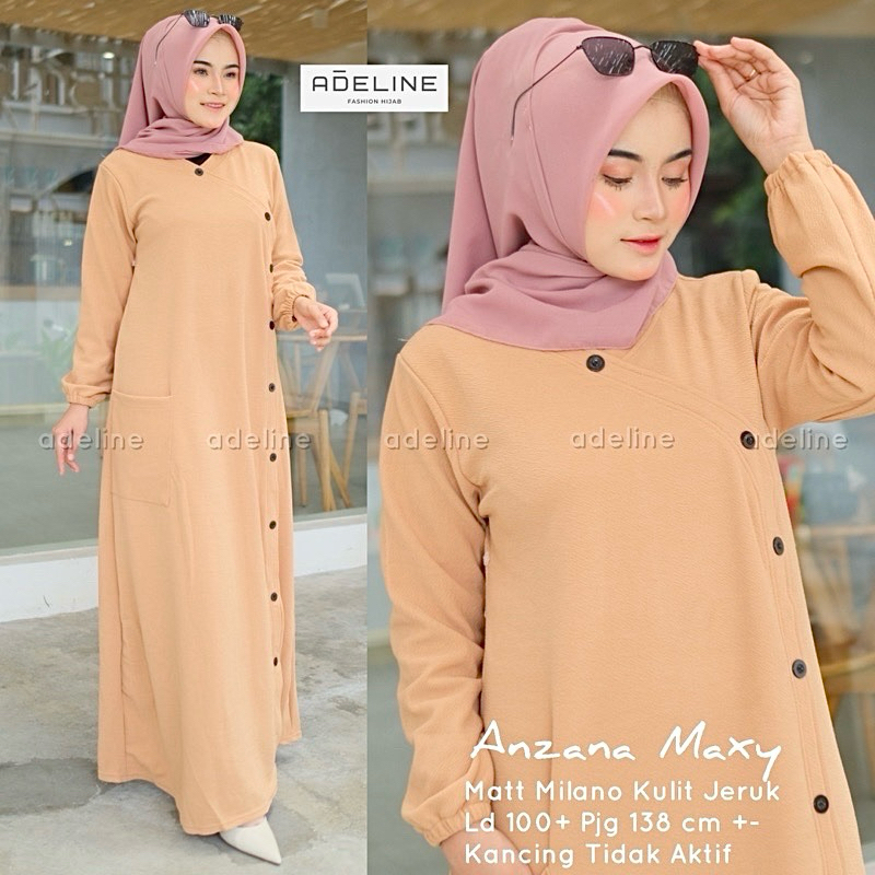 Jual Am Anzana Maxy Gamis Wanita Muslim Lemon Skin Milano Melar