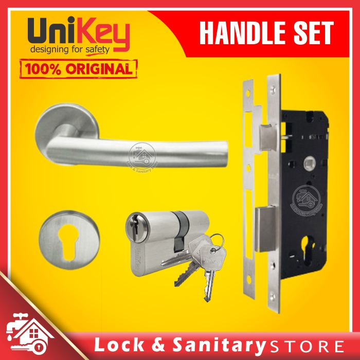 Jual Handle Pintu Unikey HRE 219.53 SS + SW 001-40MM SS + DC 021-60MM ...
