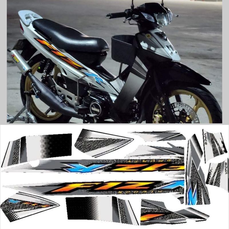 Jual Striping sticker motor yamaha fiz r 2004 hitam putih copy original ...