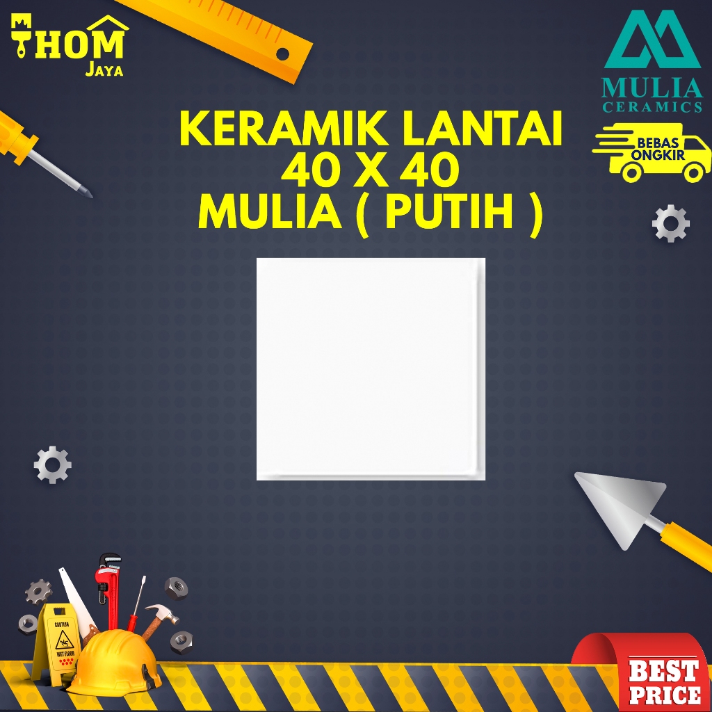 Jual KERAMIK LANTAI / UBIN LANTAI ( PUTIH ) - 40 X 40 - MULIA | Shopee