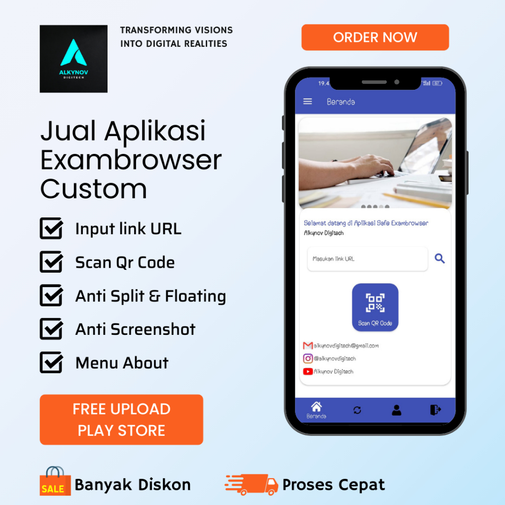 Jual Aplikasi Android Exambrowser Custom Siap Upload Play Store