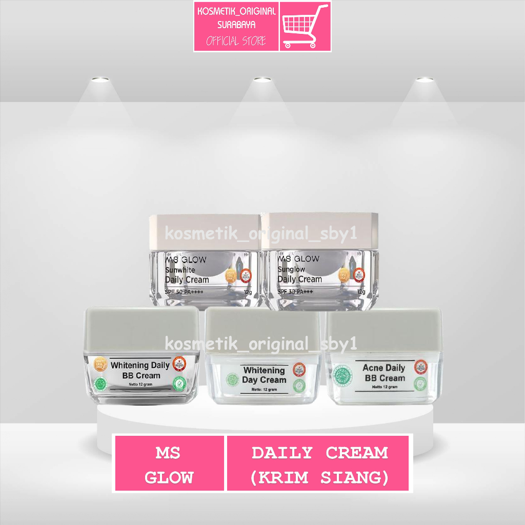 Jual Ms Glow Krim Siang Whitening Day Cream Sunglow Sunwhite Bb