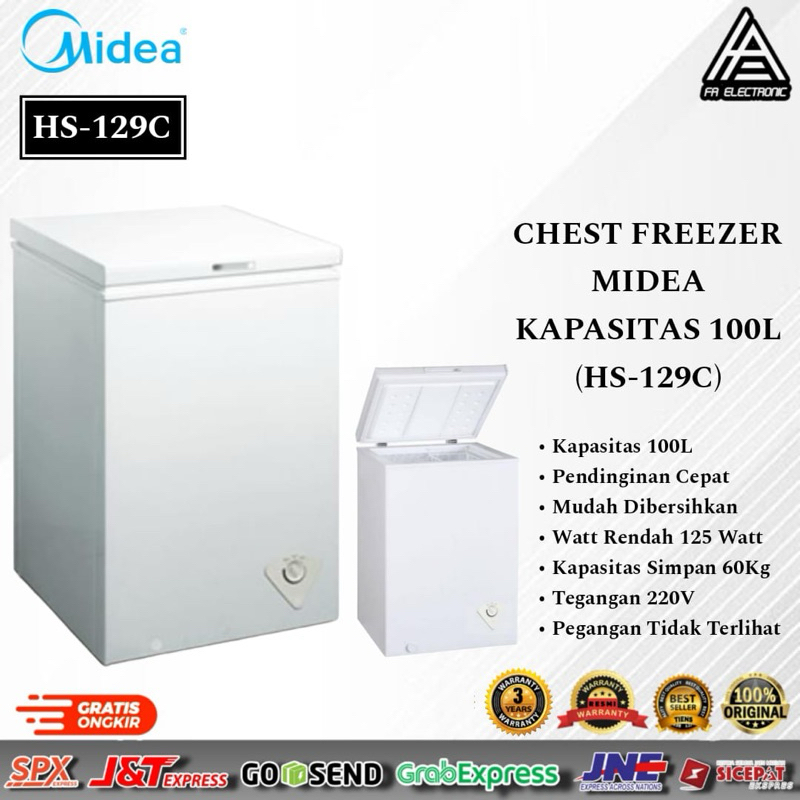 Jual MIDEA Chest Freezer 100 Liter HS129C Shopee Indonesia