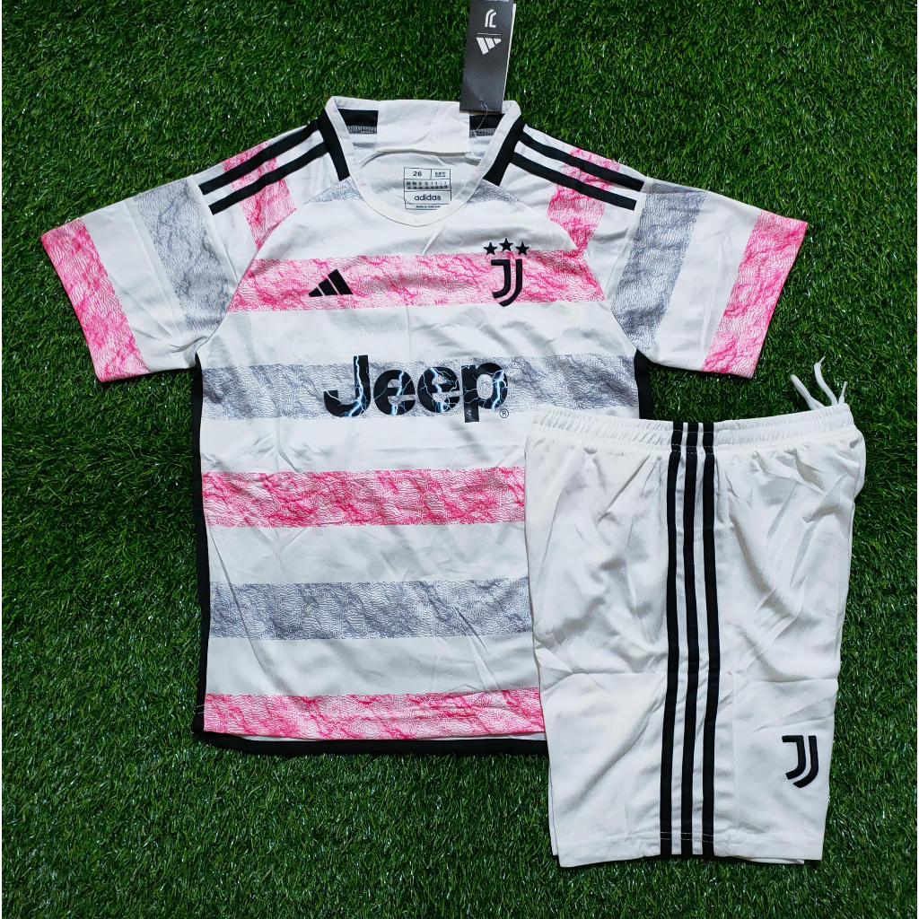 Jual BAJU BOLA JUVENTUS AWAY 2023 2024 SETELAN JERSEY KIDS JUVE AWAY