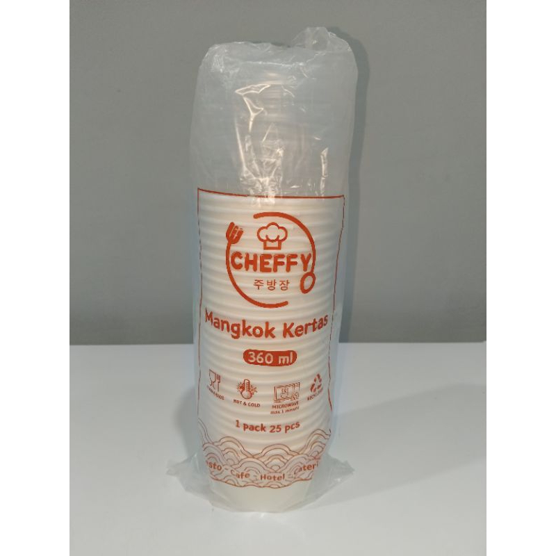 Jual PAPER BOWL CHEFFY 360ML + TUTUP (ISI 25 PCS) | Shopee Indonesia