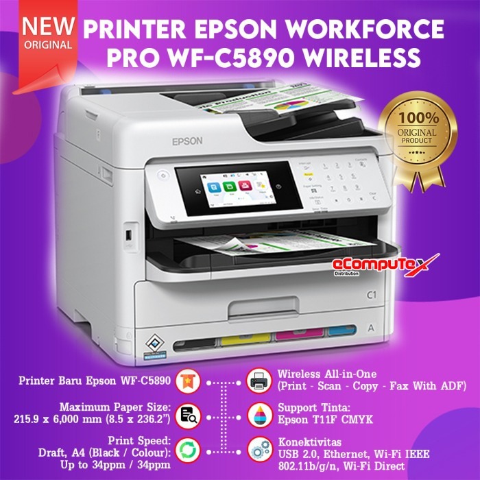 Jual EPSON WORK FORCE PRO WF-C5890 A4 COLOUR MULTIFUNCTION PRINTER ...