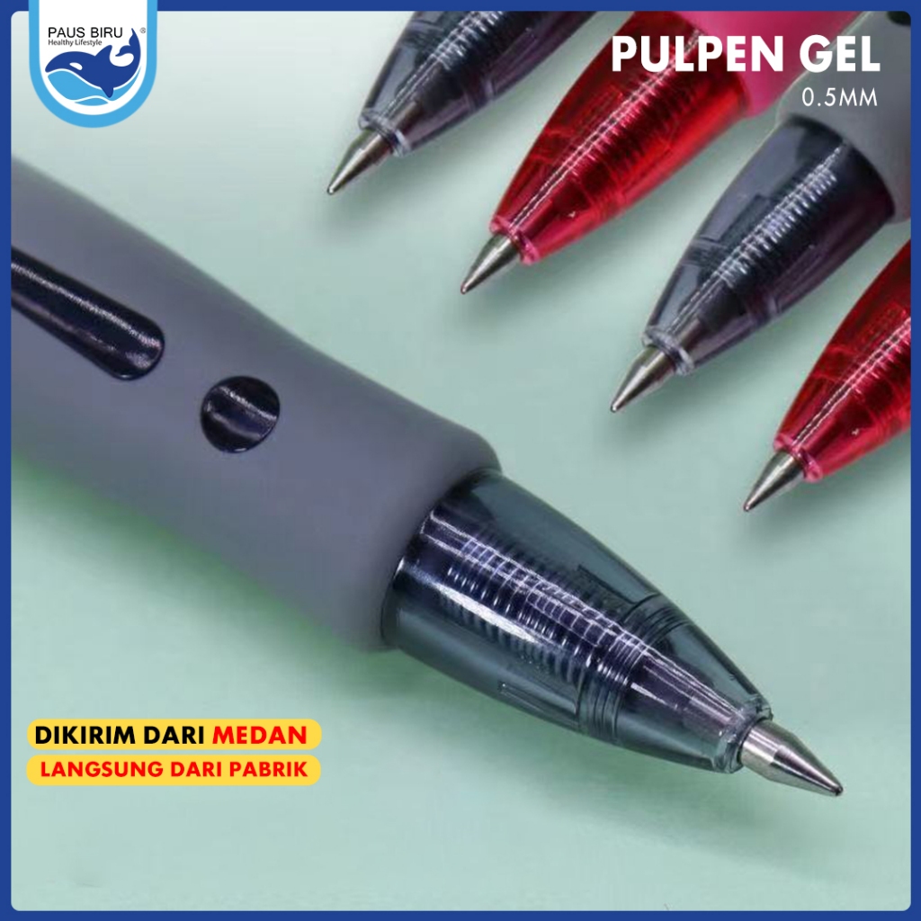 Jual Paus Biru Gel Pen Penulisan Halus Pulpen Gel Mm Alat Tulis