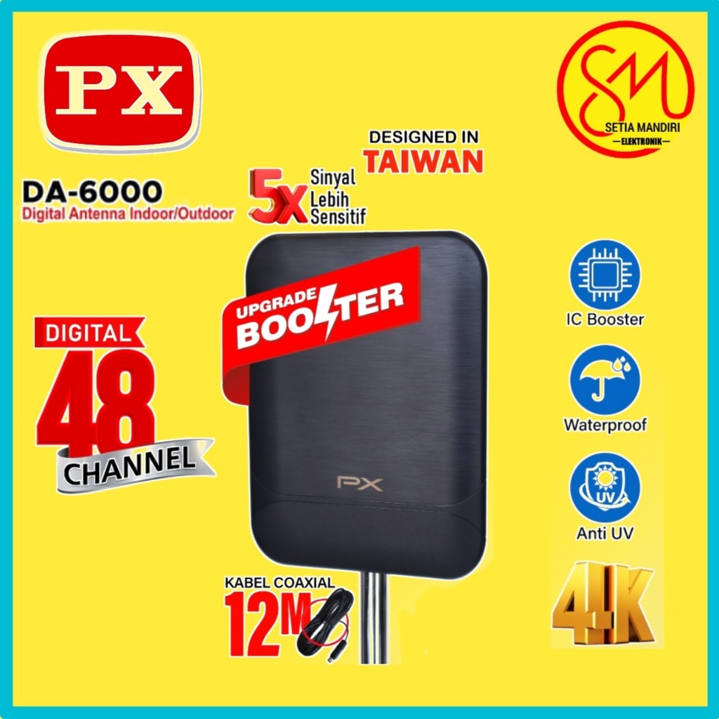 Jual Antena TV Digital Indoor Outdoor Antenna Booster DVBT2 4K PX DA ...