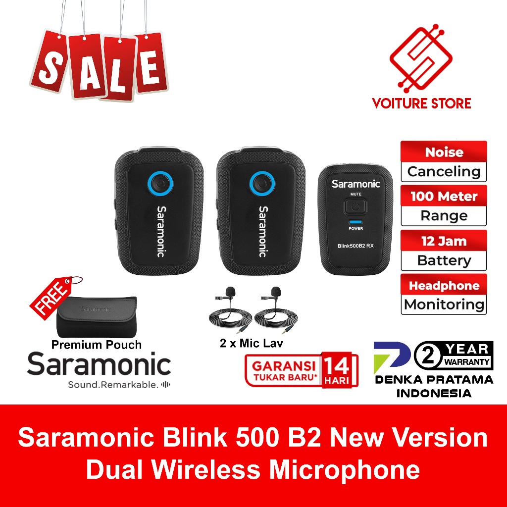 Jual Saramonic Blink 500 B2 New Version 2 Person Wireless Mic for