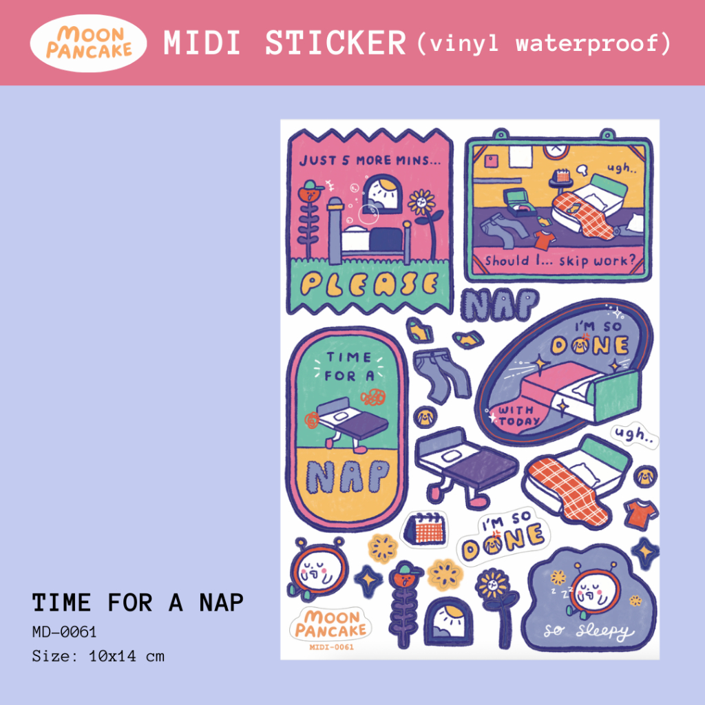 Jual Moon Pancake Midi Sticker - Time for A Nap | Shopee Indonesia